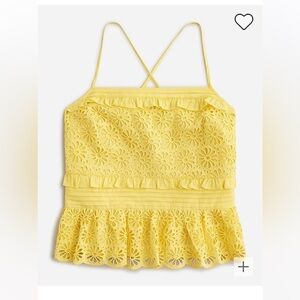 NWT J.Crew Cross-back Smocked-waist Eyelet Top